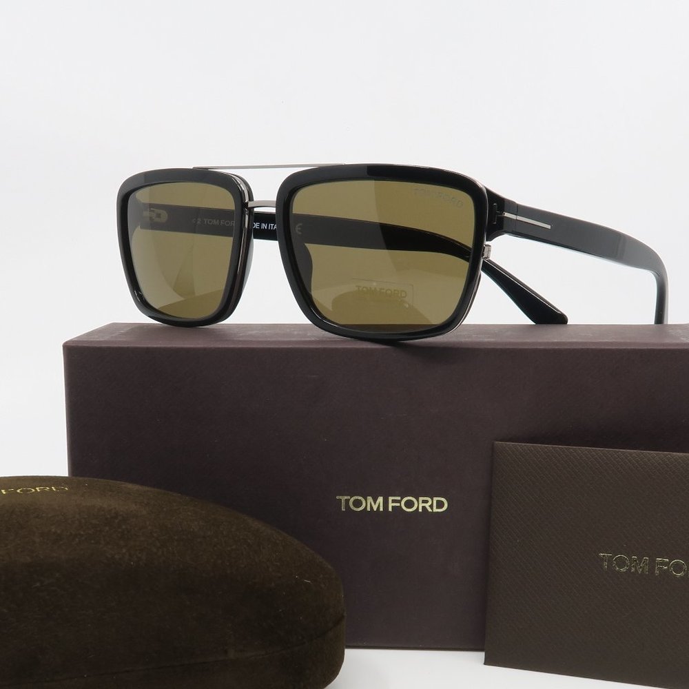 Tom Ford TF780 01J New Black/ Brown ANDERS Men's Sunglasses 58mm with box - Picture 1 of 7